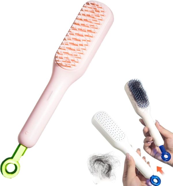 Self-Cleaning Magic Hair Brush with One-Click Telescopic Comb – (Random Color, No Box)